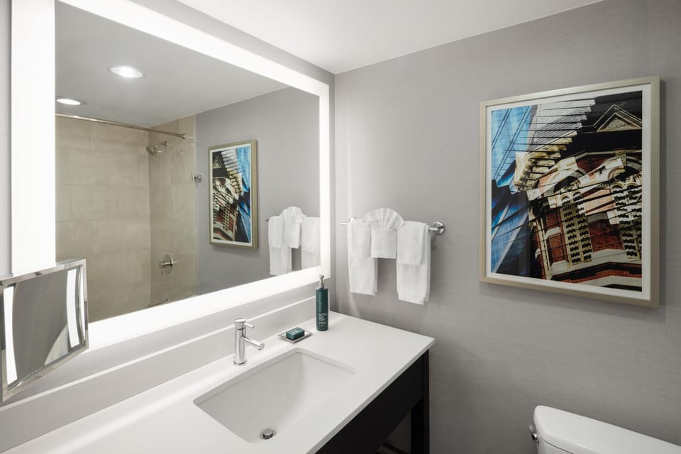 2 Double Beds | Bathroom | Free toiletries, hair dryer, towels