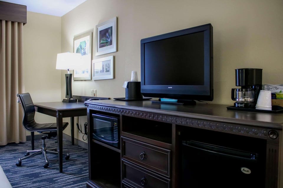 Room, 1 King Bed, Non Smoking | Desk, laptop workspace, blackout drapes, iron/ironing board