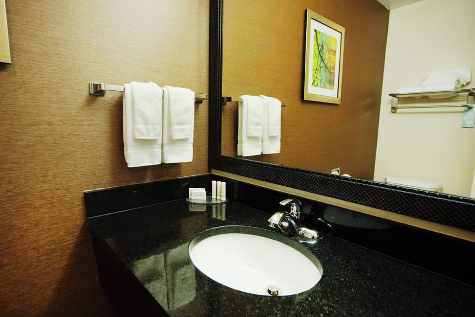 Hair dryer, towels