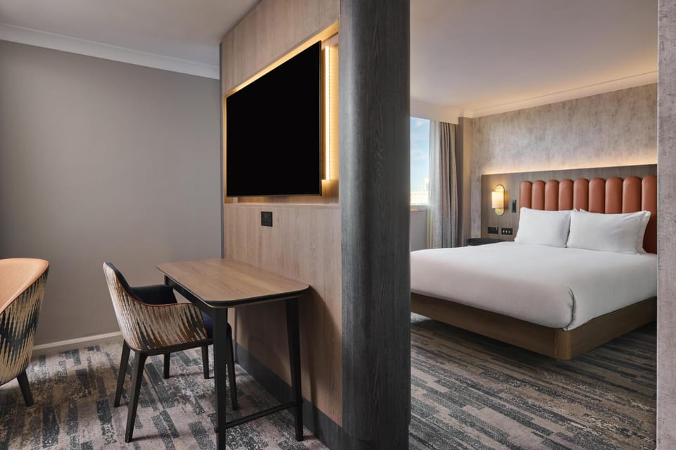 In-room safe, desk, laptop workspace, blackout drapes