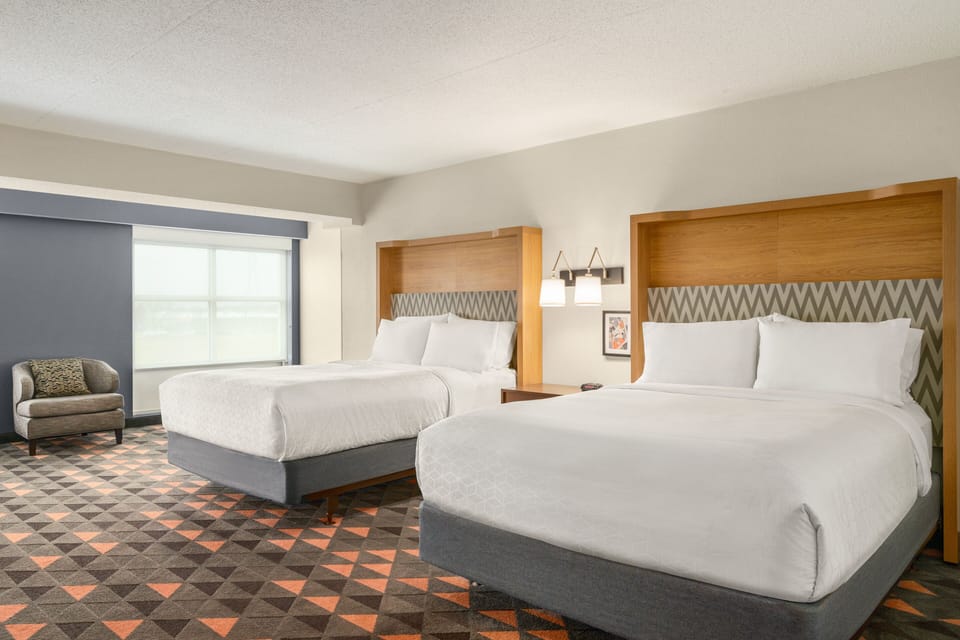 Standard Room, 2 Queen Beds, Accessible (Communications, Accessible Tub) | Desk, laptop workspace, blackout drapes, iron/ironing board