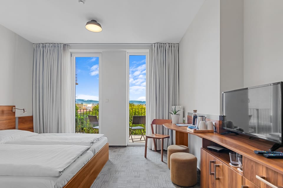 Double Room, 1 Double Bed, Balcony, Mountain View | Desk, soundproofing, free WiFi, bed sheets