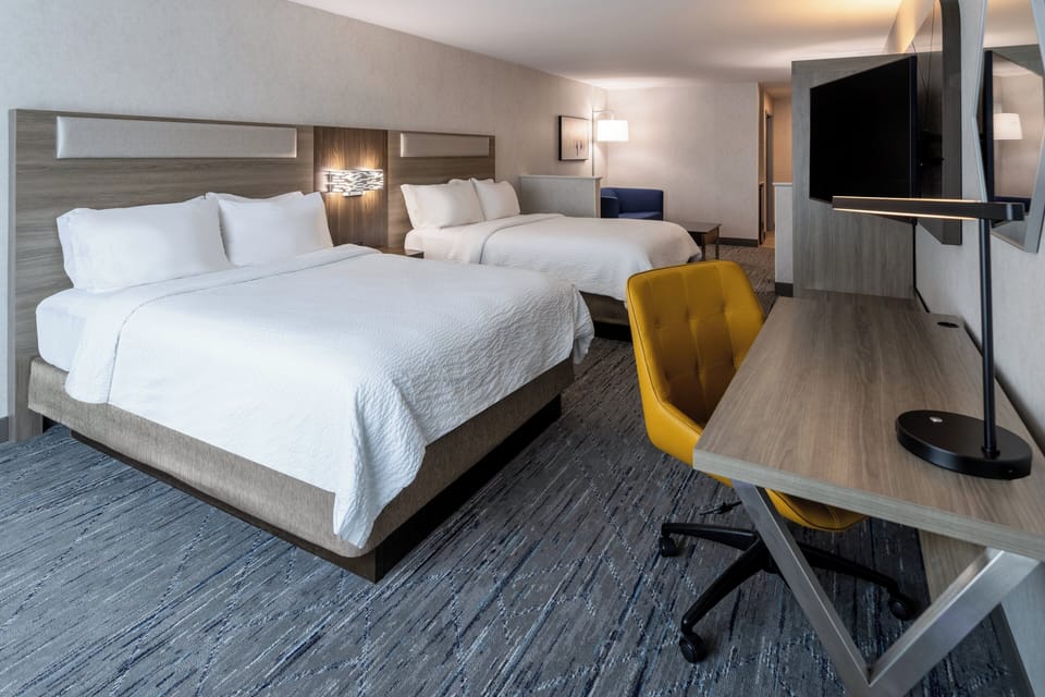 Premium bedding, memory foam beds, in-room safe, desk