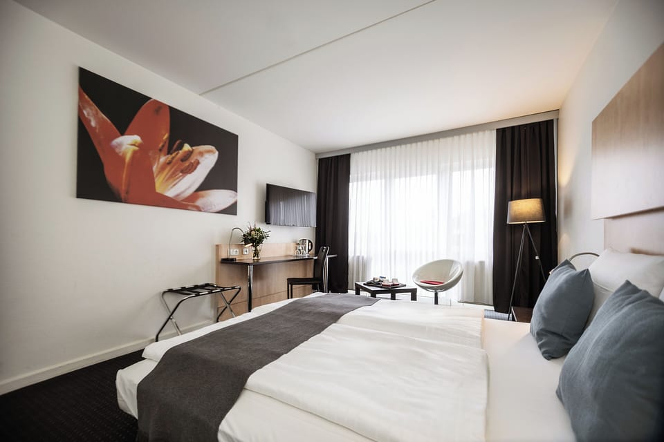 Standard Double Room + | Desk, blackout drapes, soundproofing, free cribs/infant beds