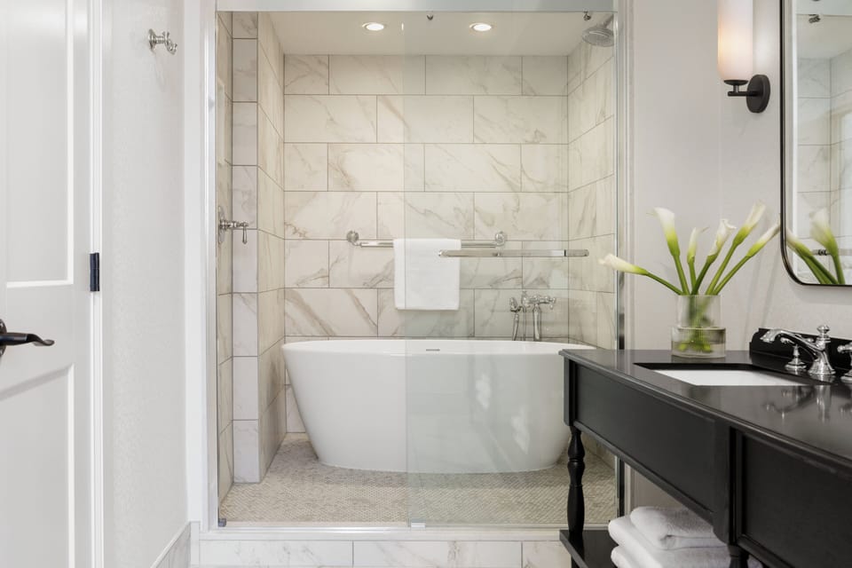 Suite, 1 Bedroom | Bathroom | Designer toiletries, hair dryer, bathrobes, towels