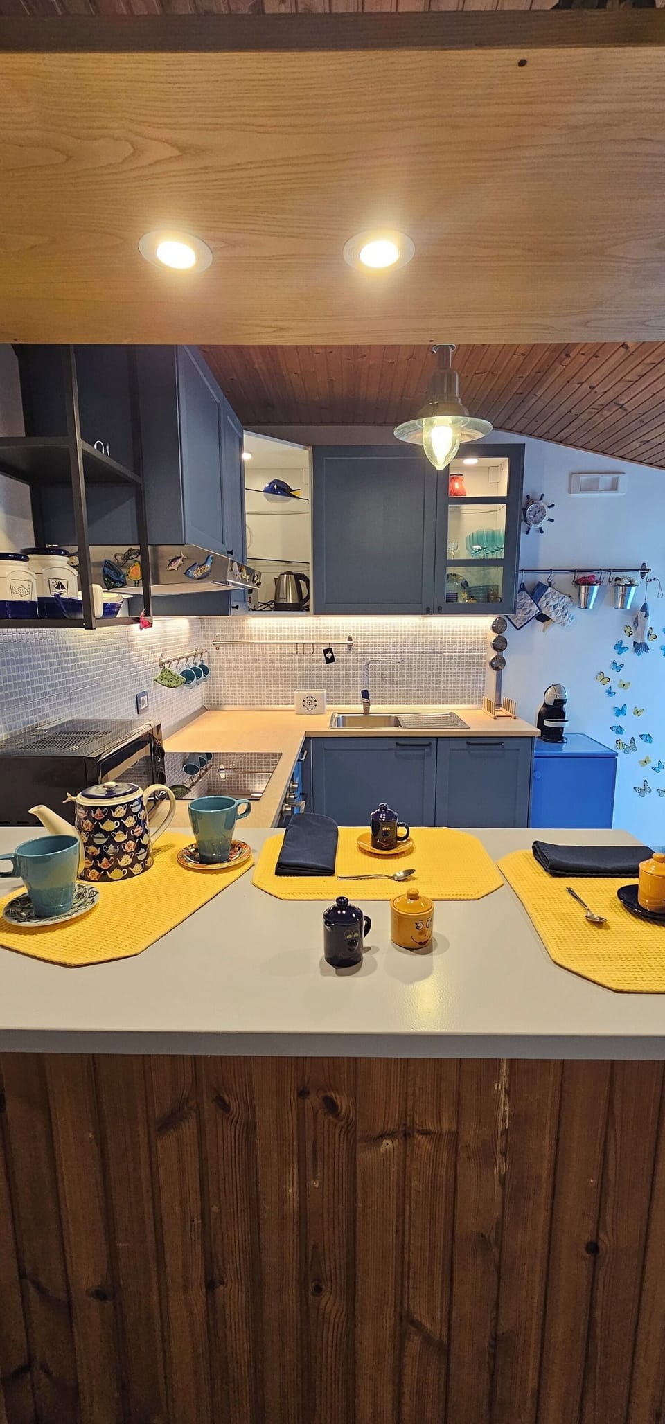 Apartment, Sea View | Private kitchen | Full-size fridge, microwave, oven, stovetop