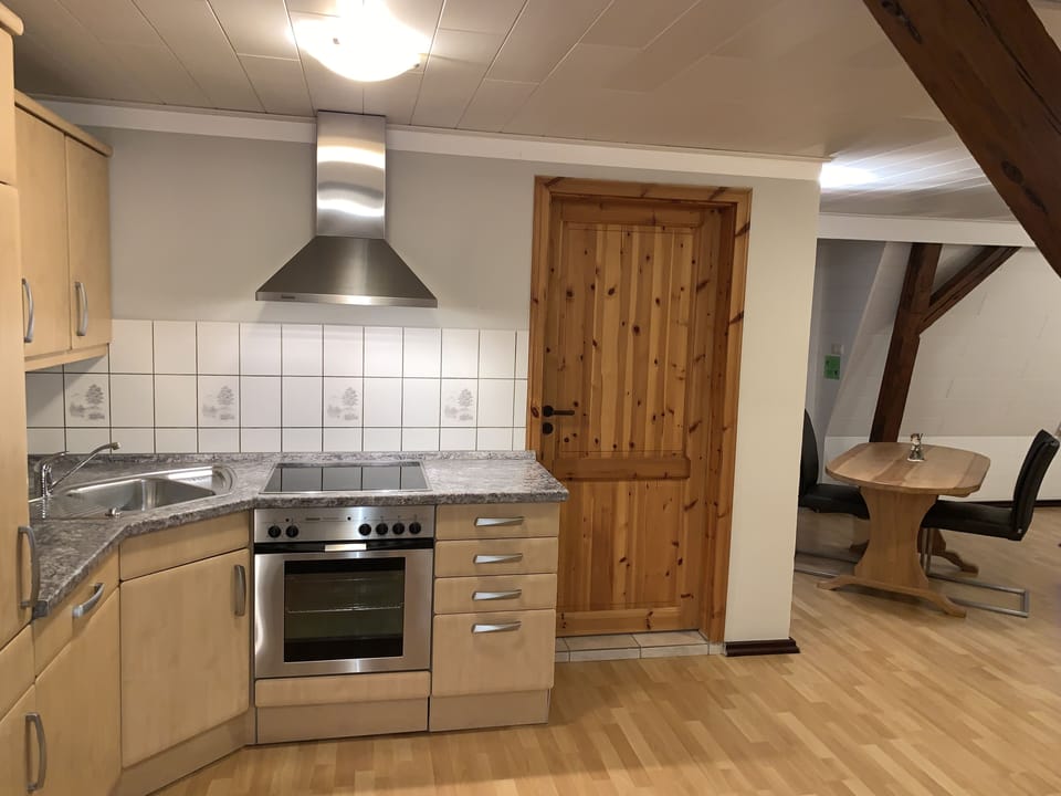 Apartment | Private kitchen | Fridge, microwave, oven, stovetop