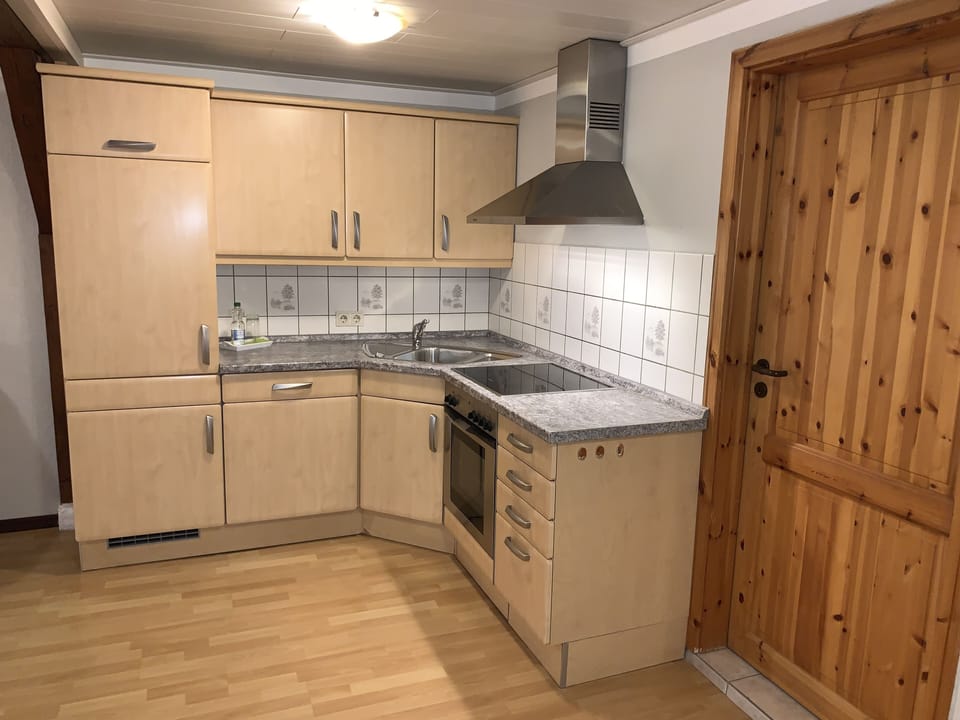 Apartment | Private kitchen | Fridge, microwave, oven, stovetop