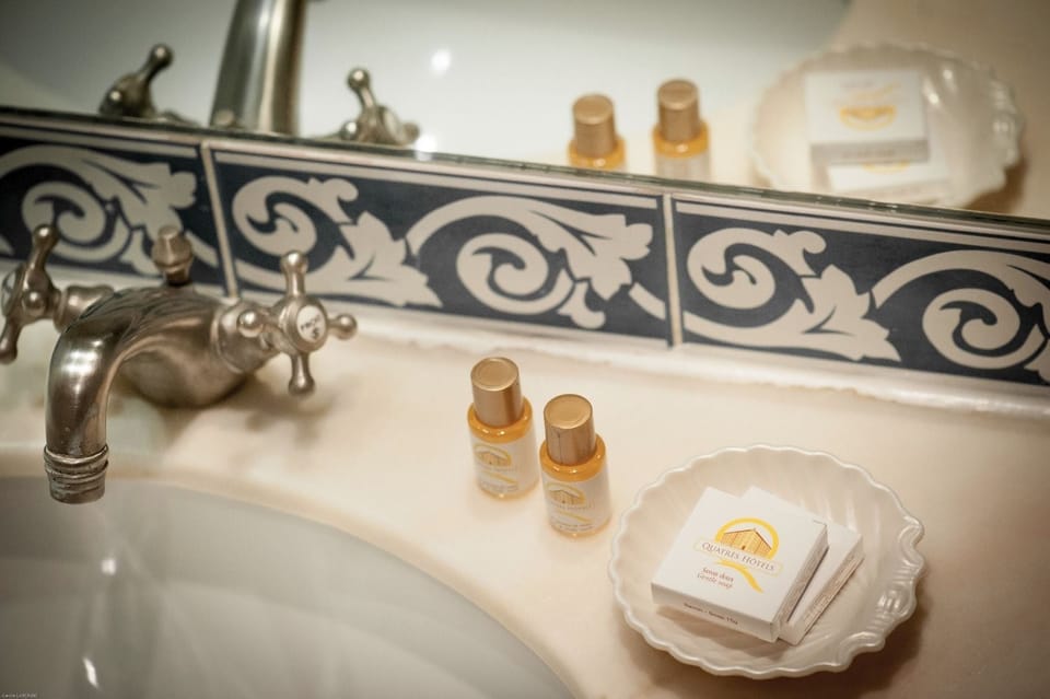Free toiletries, hair dryer, towels