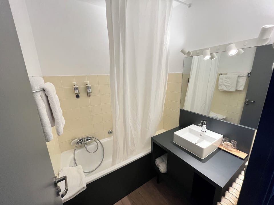 Free toiletries, hair dryer, towels