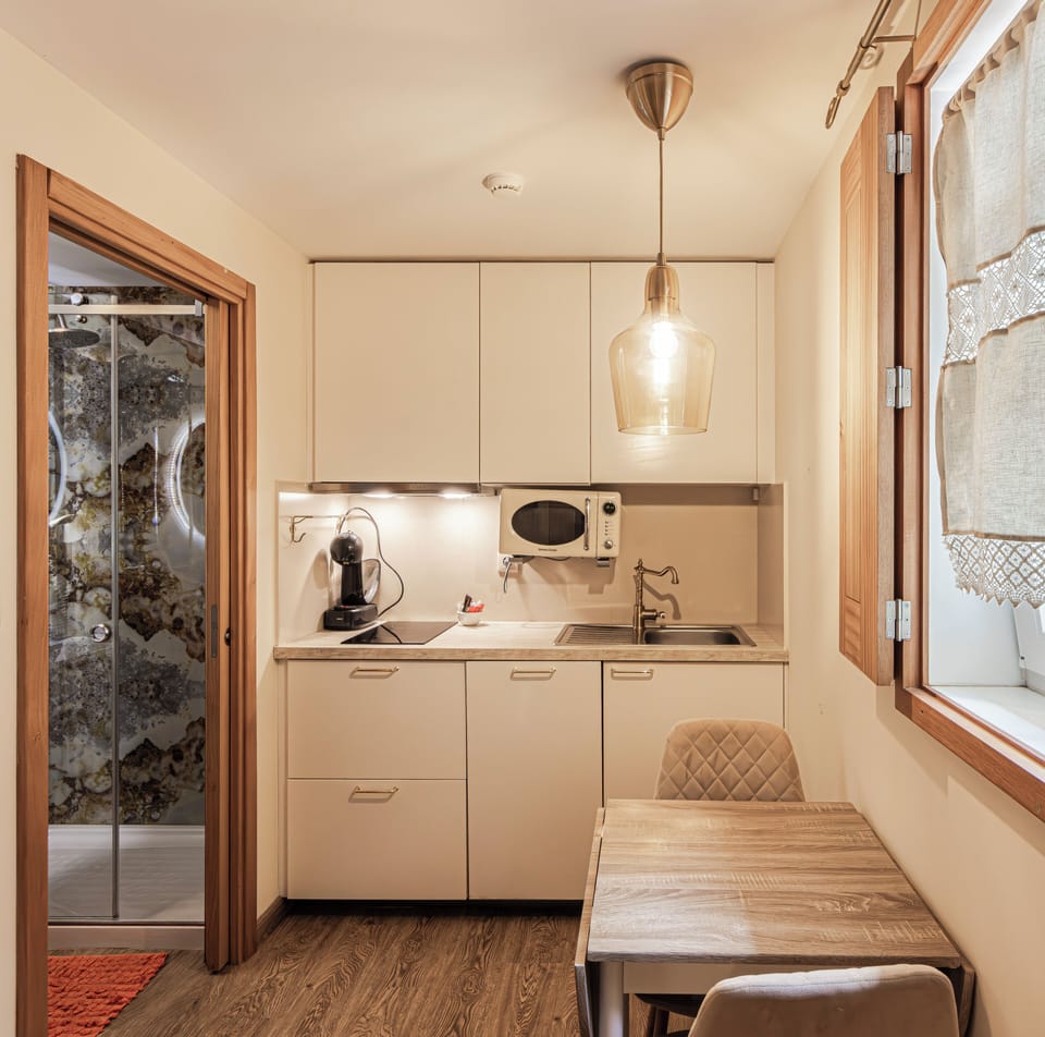 Apartment, 1 Bedroom, Kitchenette | Private kitchen | Coffee/tea maker, highchair