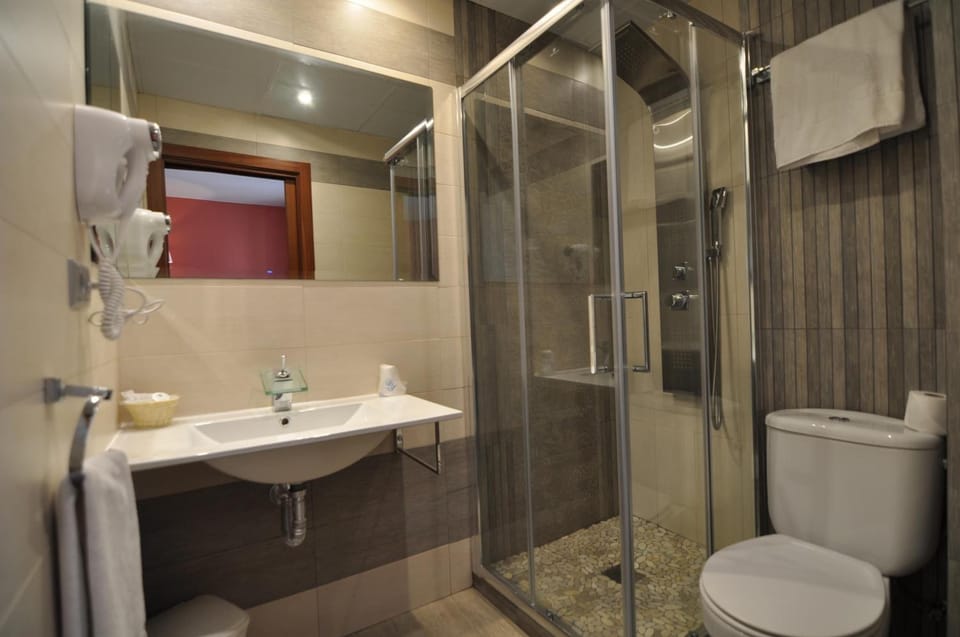 Free toiletries, hair dryer, bidet, towels