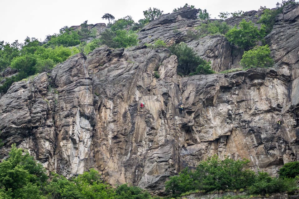 Outdoor rock climbing