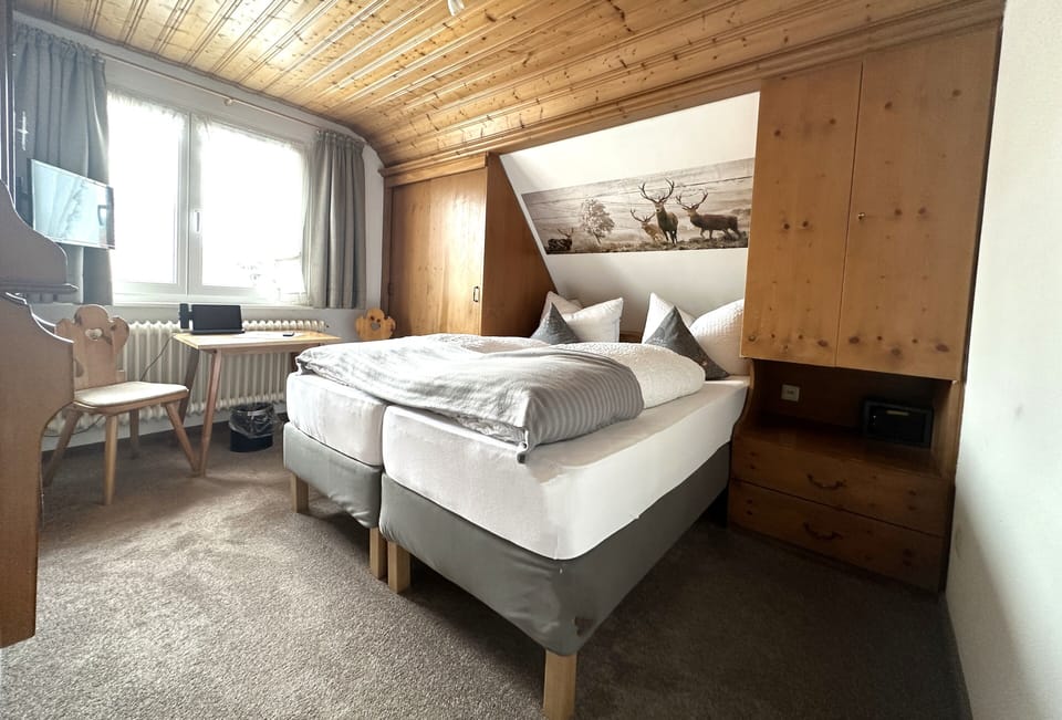 Hypo-allergenic bedding, desk, free WiFi, bed sheets