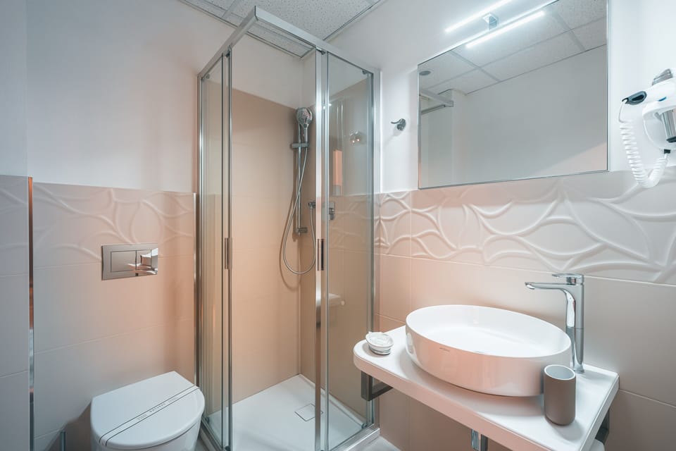 Free toiletries, hair dryer, bidet, towels