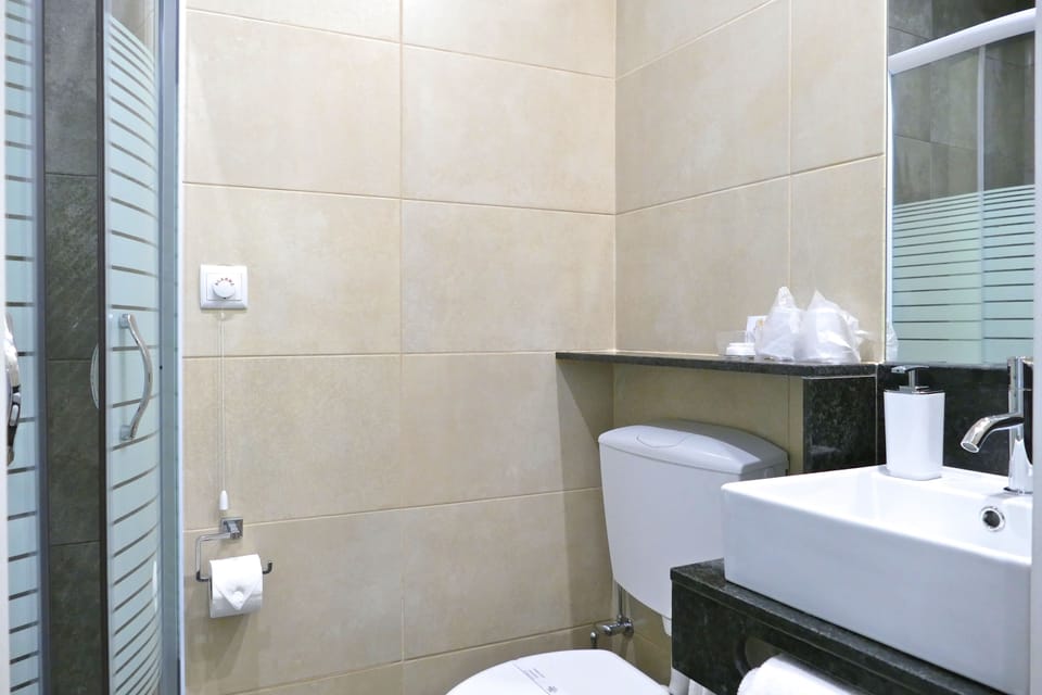 Double Room | Bathroom | Shower, hair dryer, towels