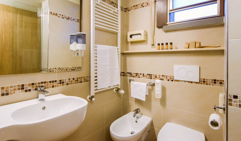 Superior Double Room | Bathroom | Free toiletries, hair dryer, bidet, towels