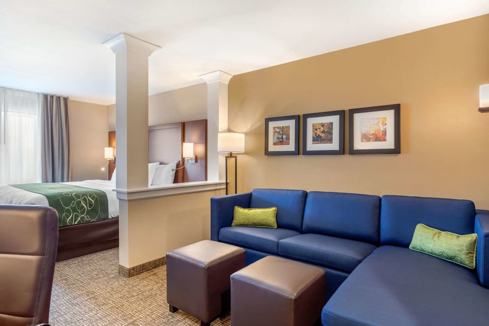 Suite, 1 King Bed, Non Smoking | In-room safe, desk, laptop workspace, blackout drapes