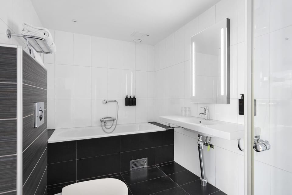 Suite, 1 King Bed, Non Smoking (Living Room;with Sofabed) | Bathroom | Hair dryer, towels