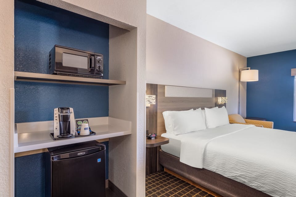In-room safe, desk, iron/ironing board, free cribs/infant beds