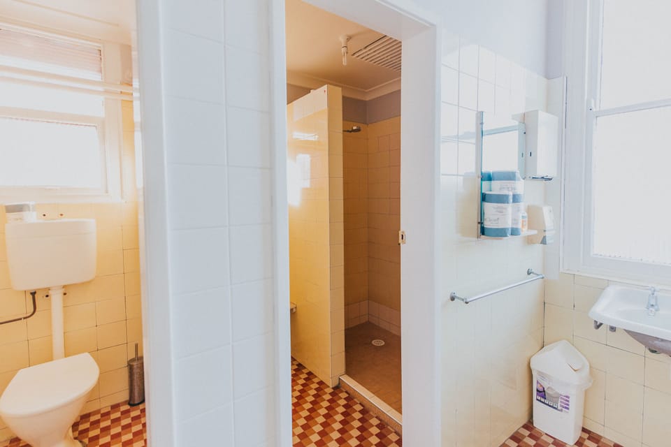 Shower, towels, soap