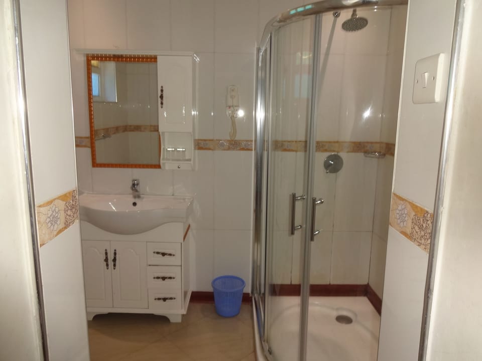 Executive Suite | Bathroom | Shower, free toiletries, hair dryer, slippers