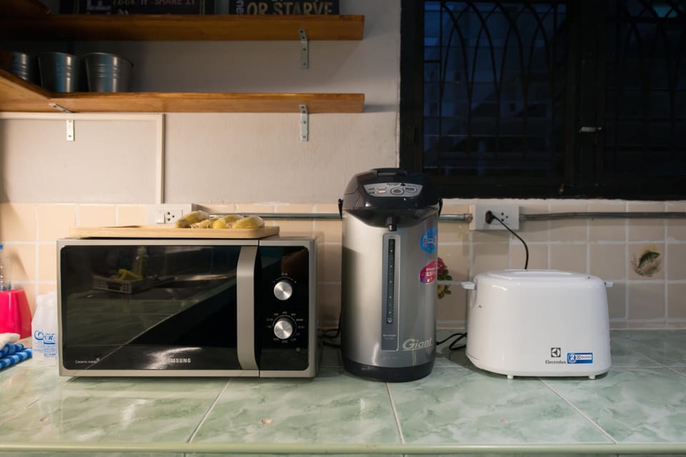 Shared fridge, microwave