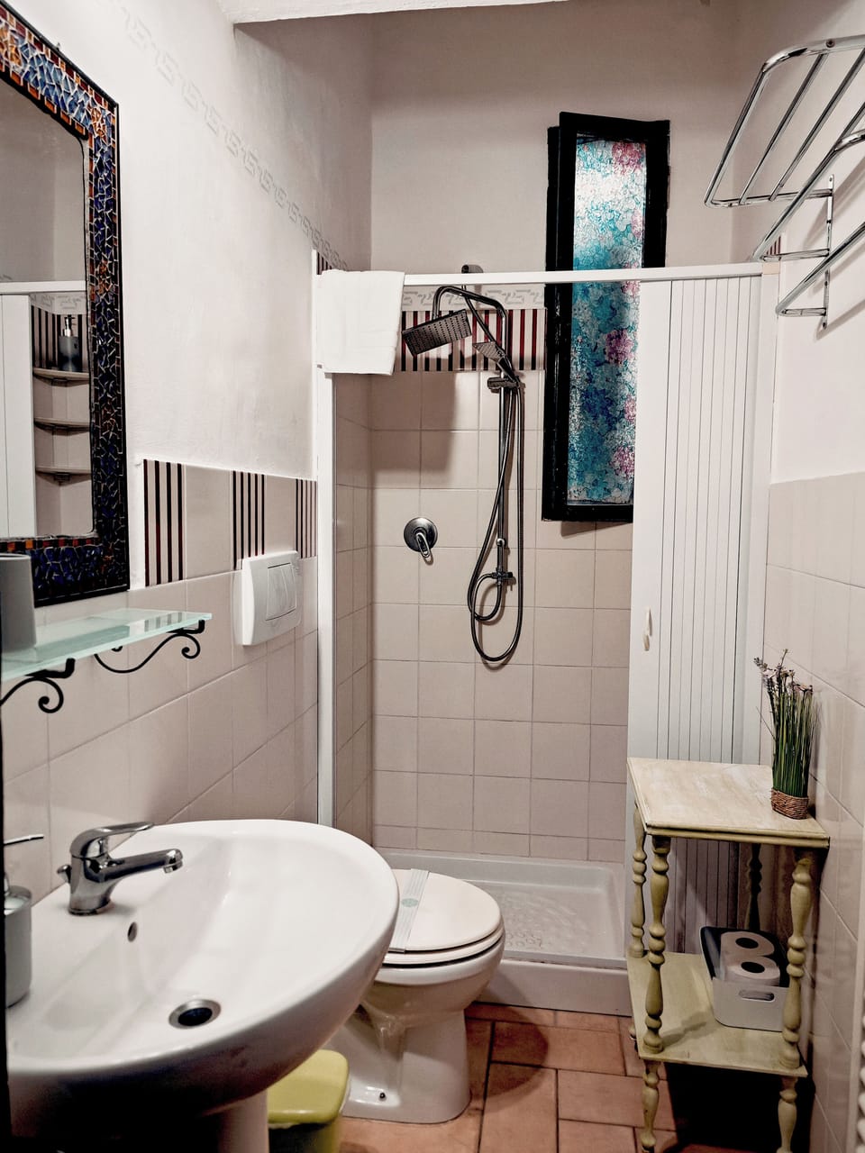 Family Quadruple Room, Balcony, Garden View | Bathroom | Shower, bidet, towels