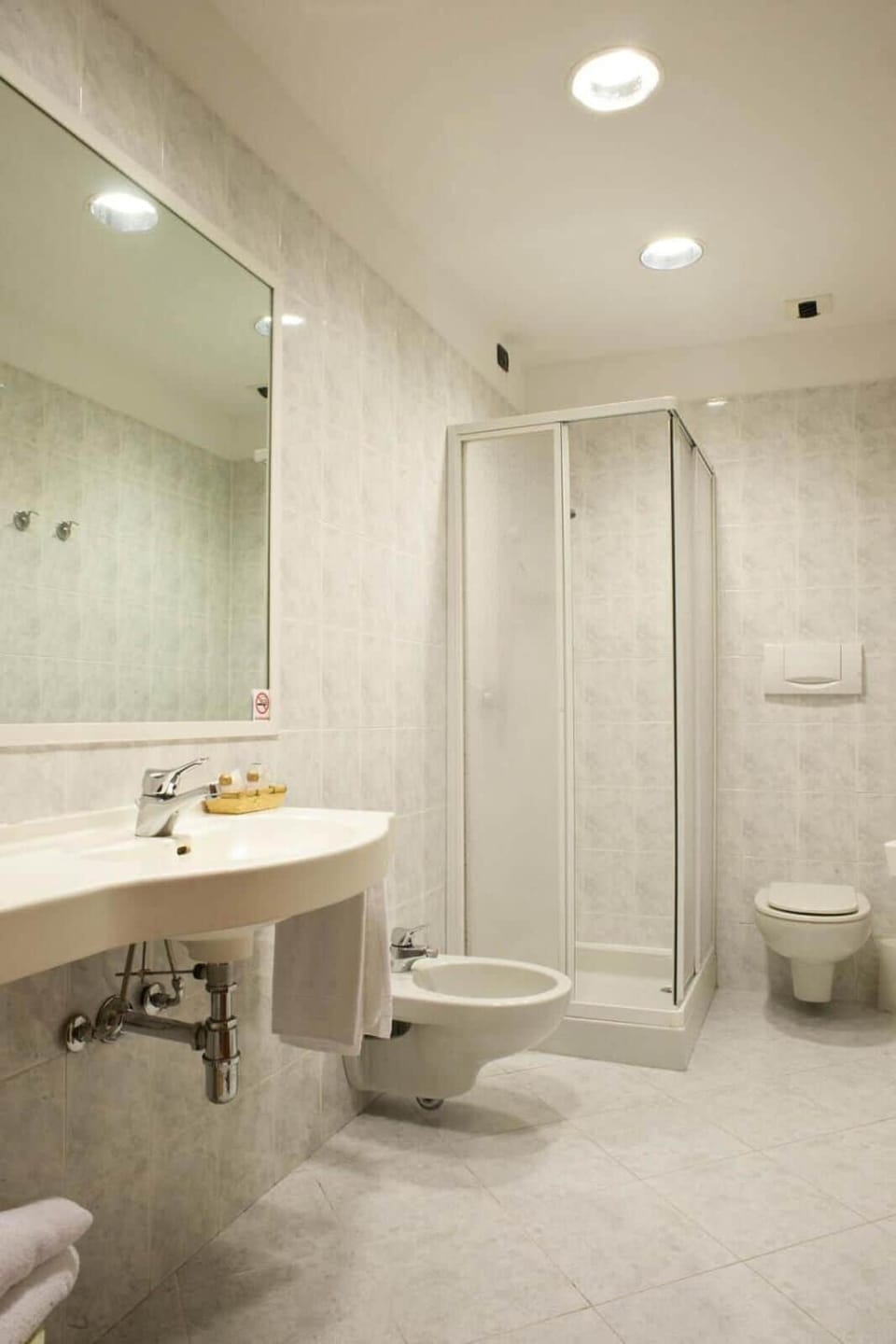 Shower, free toiletries, hair dryer, bidet