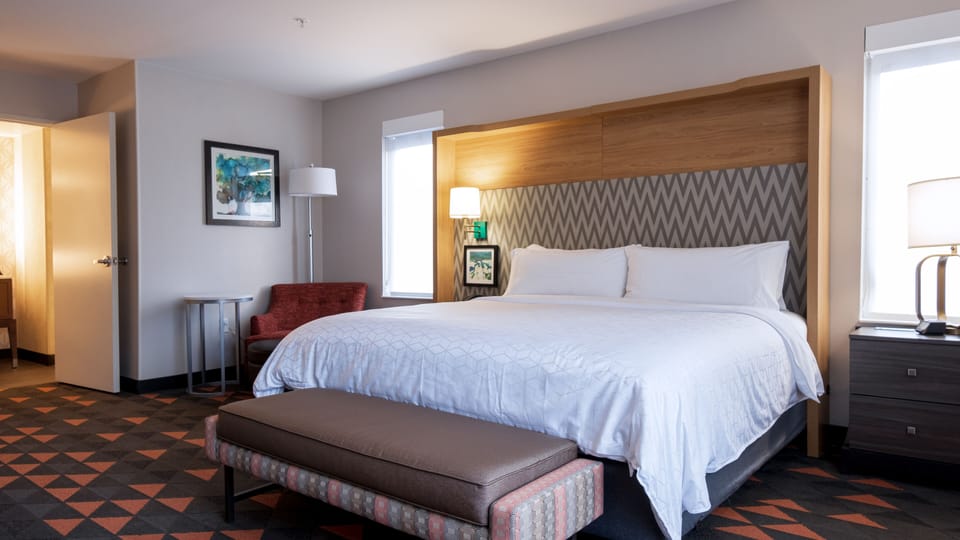 In-room safe, desk, laptop workspace, blackout drapes