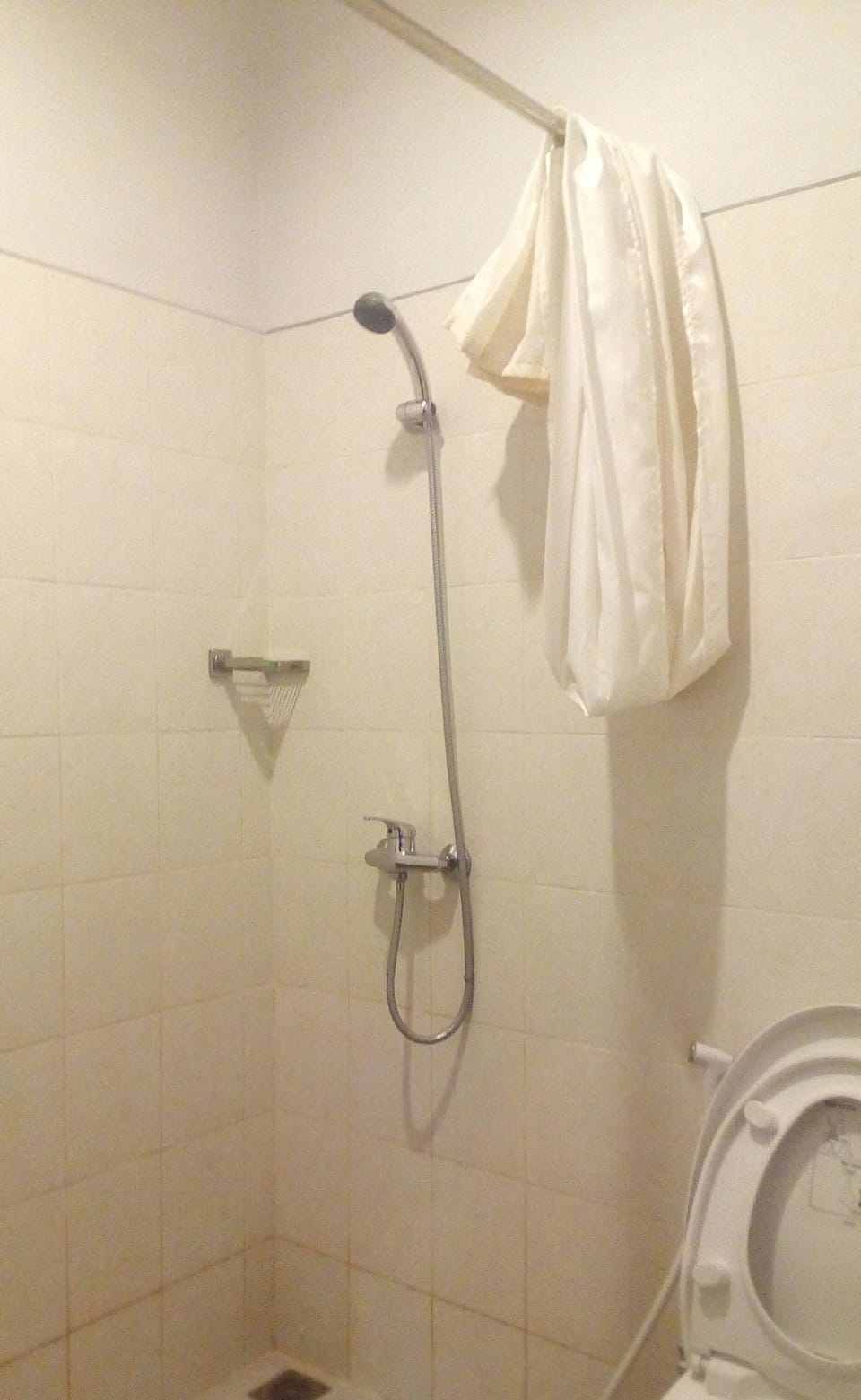 Shower, free toiletries, towels