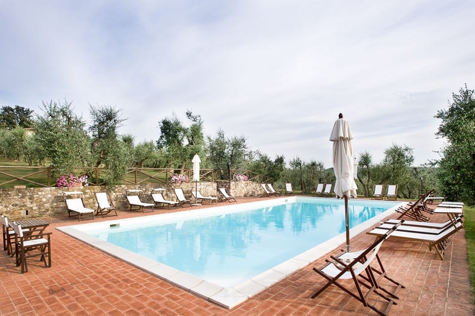 Seasonal outdoor pool, pool umbrellas, sun loungers
