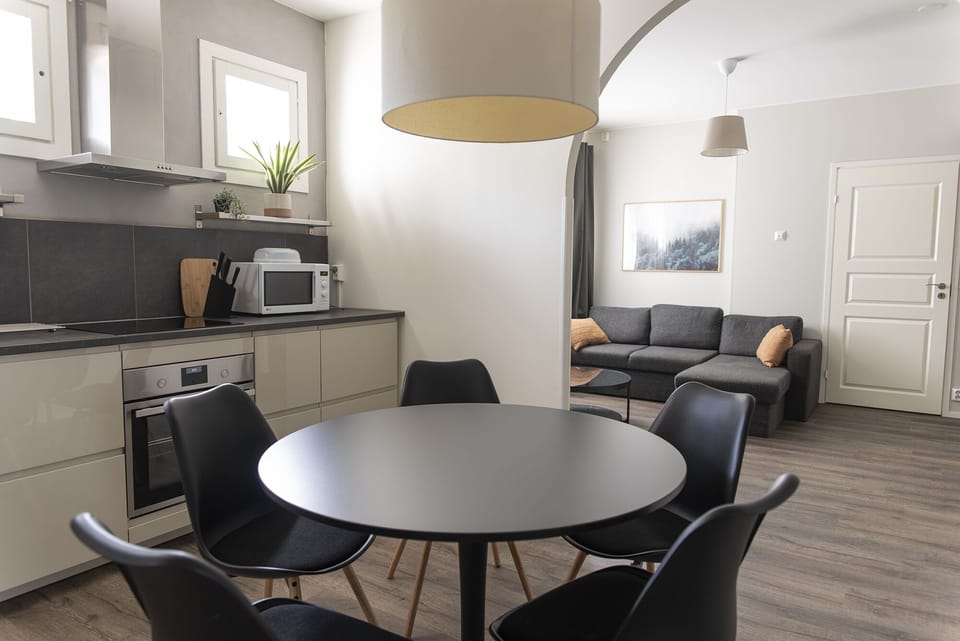 Superior Apartment, 3 Bedrooms, Non Smoking, Sauna | Private kitchen | Shared fridge, microwave
