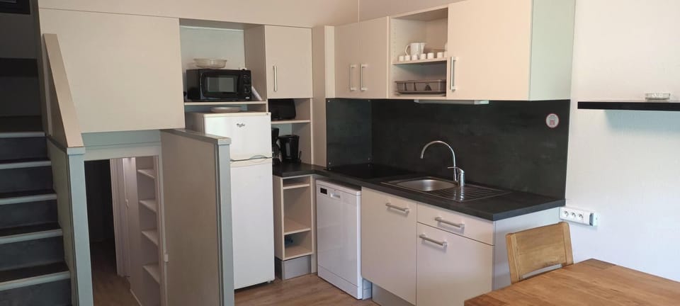 Fridge, microwave, coffee/tea maker, electric kettle