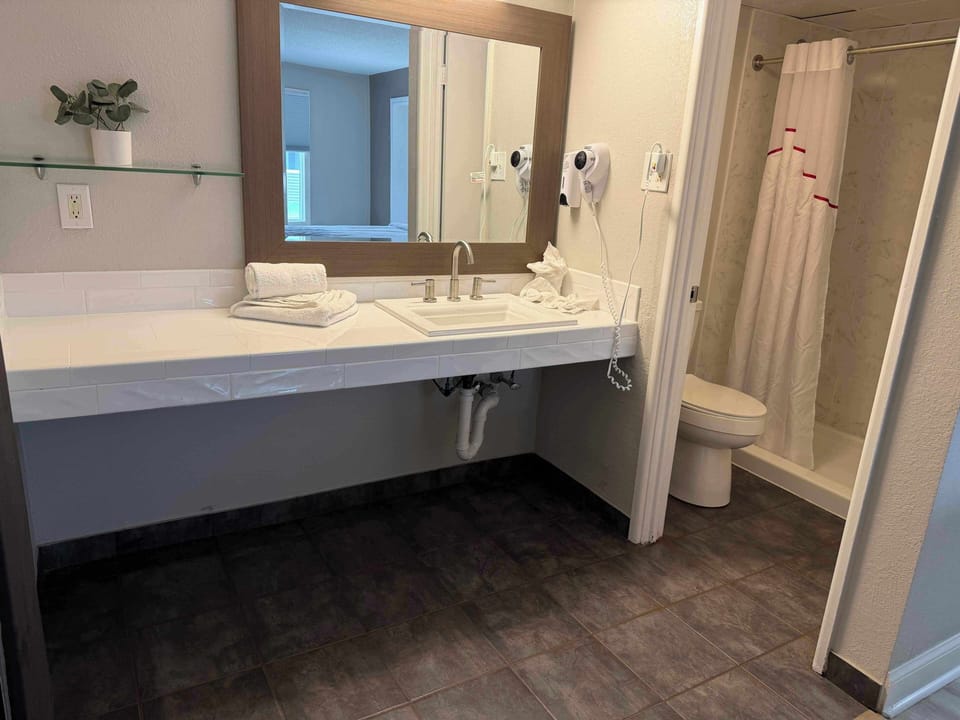 Luxury Suite, 1 King Bed with Sofa bed | Bathroom | Shower, free toiletries, towels, soap