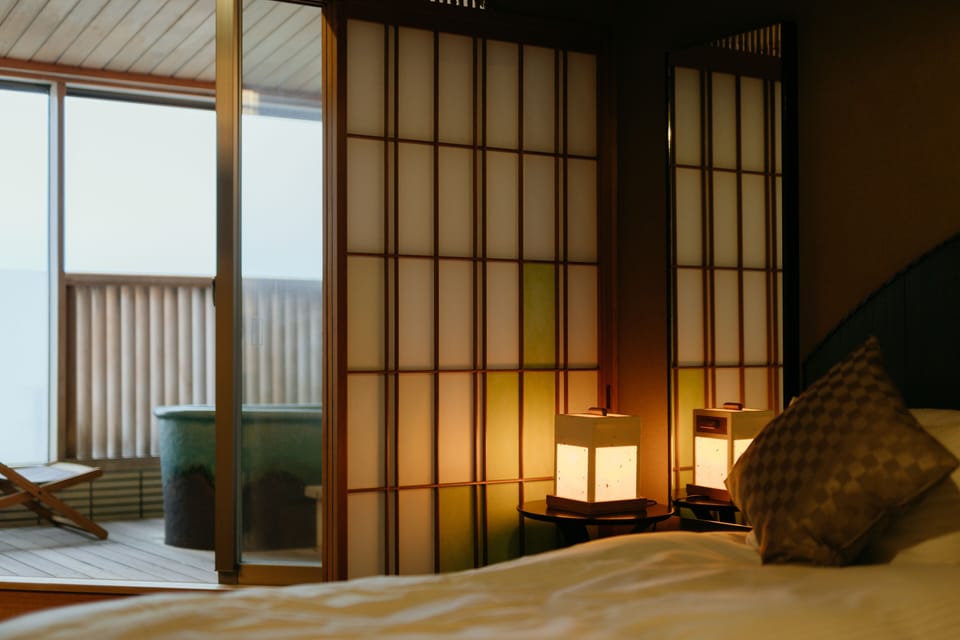 Japanese-Western Style Room with Open Air Bath (Natural Hot Spring), Smoking | In-room safe, desk, free WiFi, bed sheets