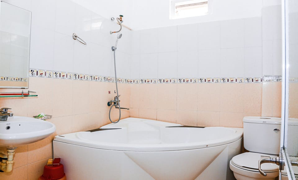 Free toiletries, hair dryer, slippers, towels