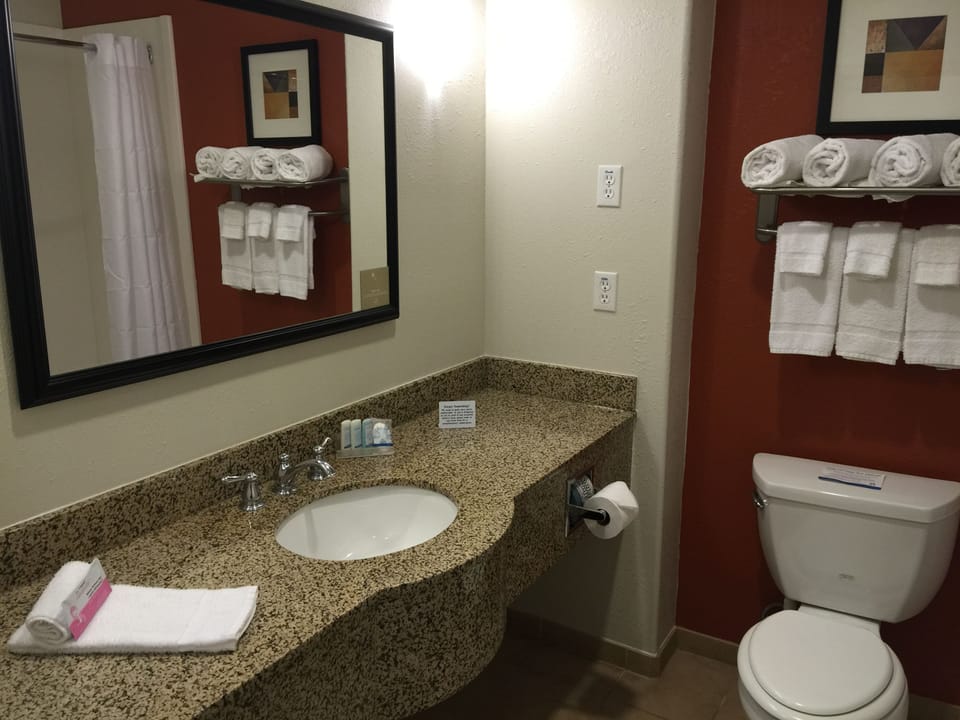 Free toiletries, hair dryer, towels