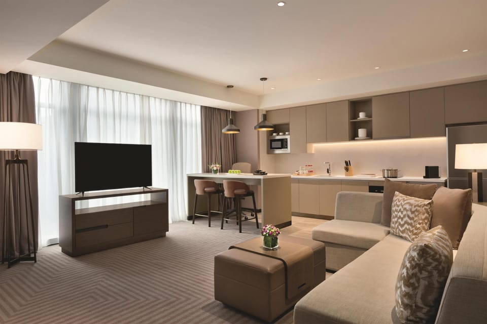 Two-Bedroom Kitchen Suite with One King Bed and Two Twin Beds - with sofa bed | 1 bedroom, premium bedding, down comforters, in-room safe