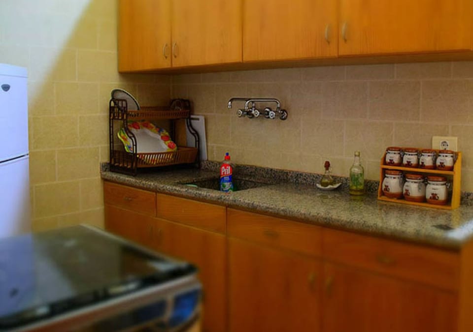 Fridge, microwave, oven, electric kettle