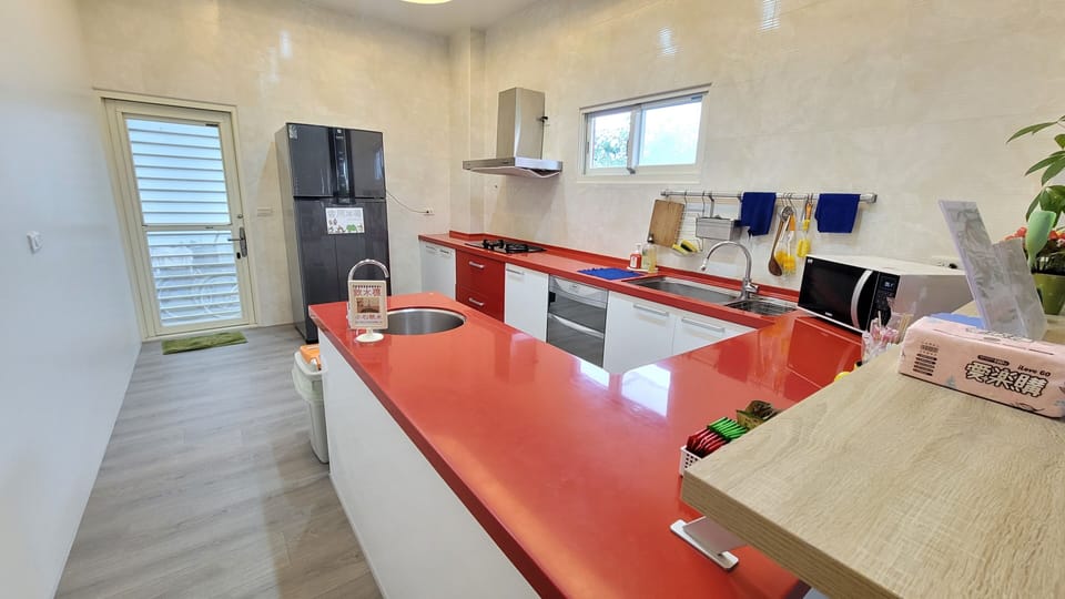 Shared fridge, microwave, electric kettle, highchair
