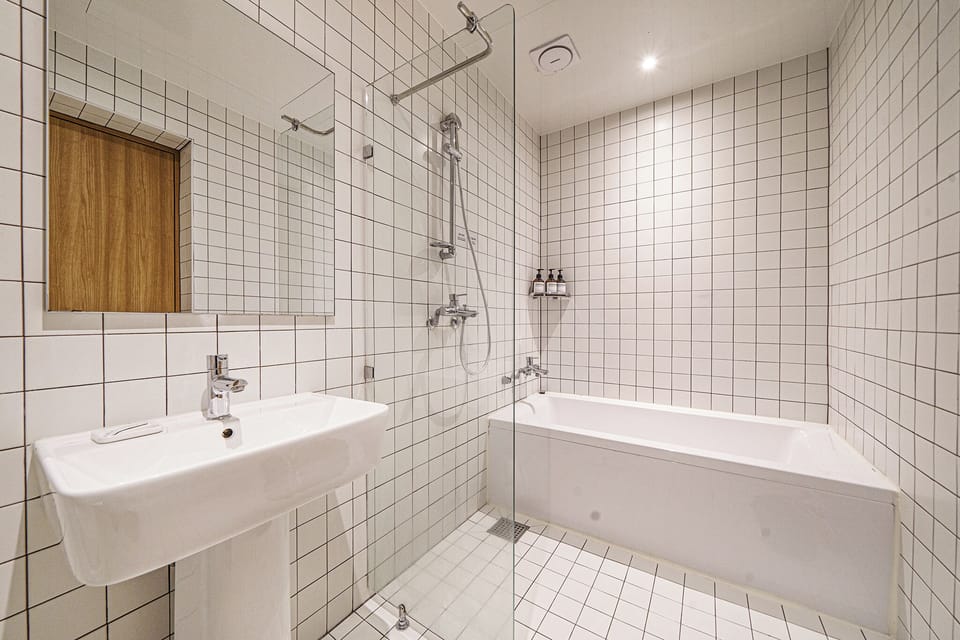 Deluxe Double Room | Bathroom | Hair dryer, bathrobes, slippers, towels