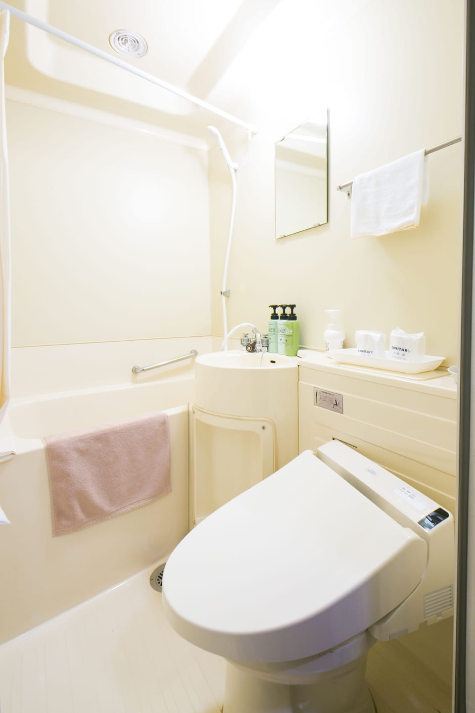 Free toiletries, hair dryer, slippers, bidet
