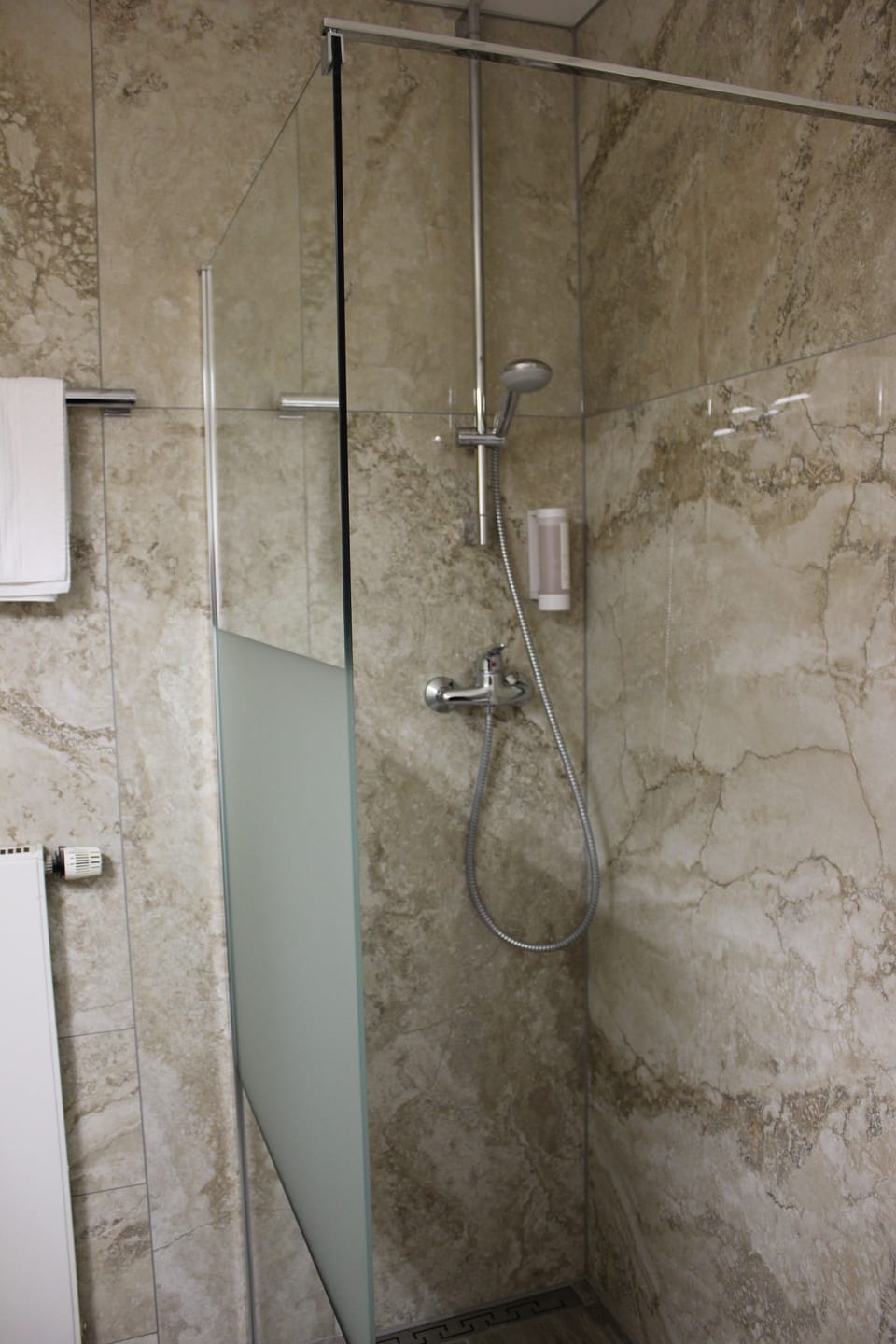 Shower, free toiletries, hair dryer, bathrobes