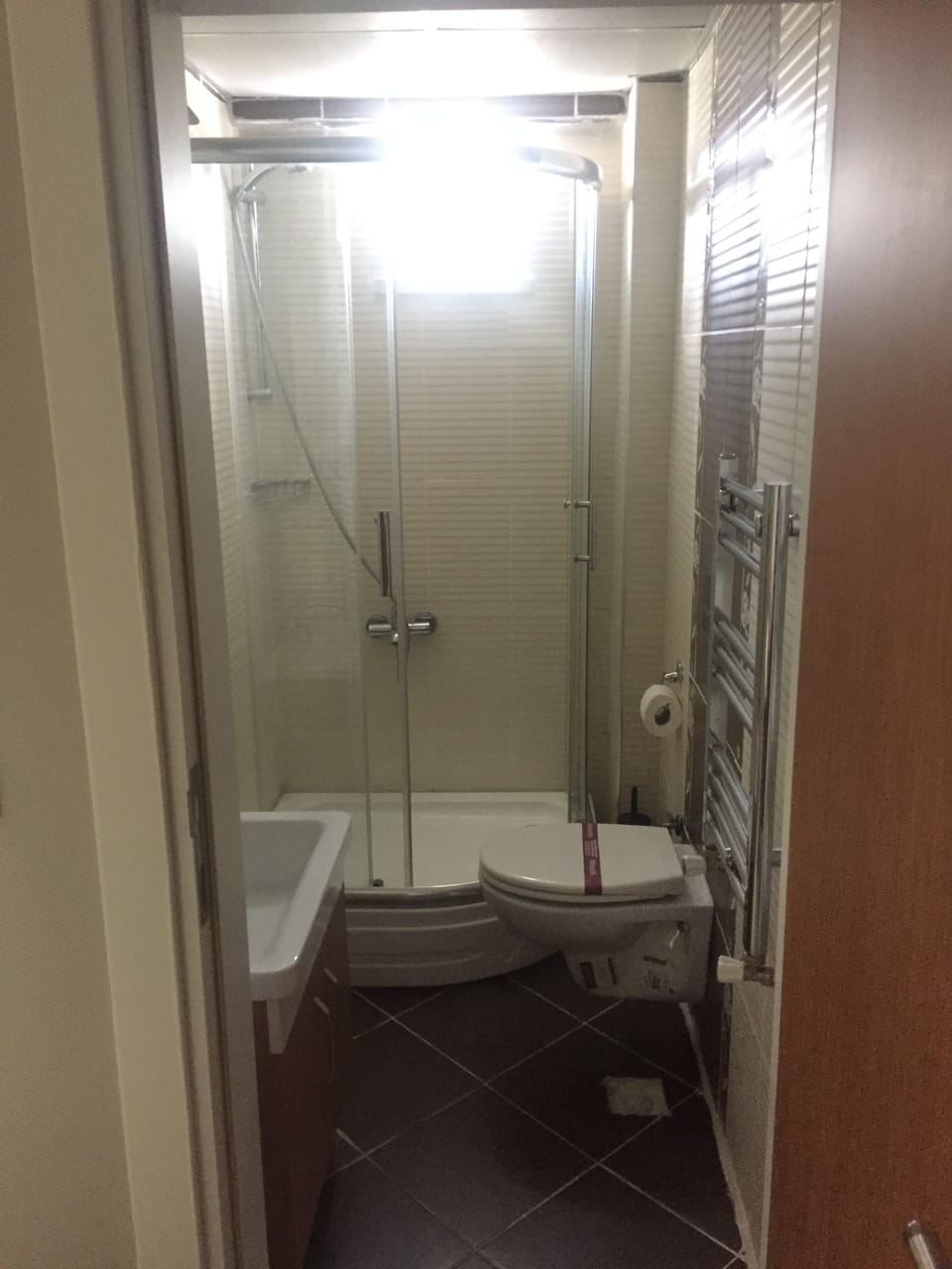 Shower, free toiletries, hair dryer, slippers