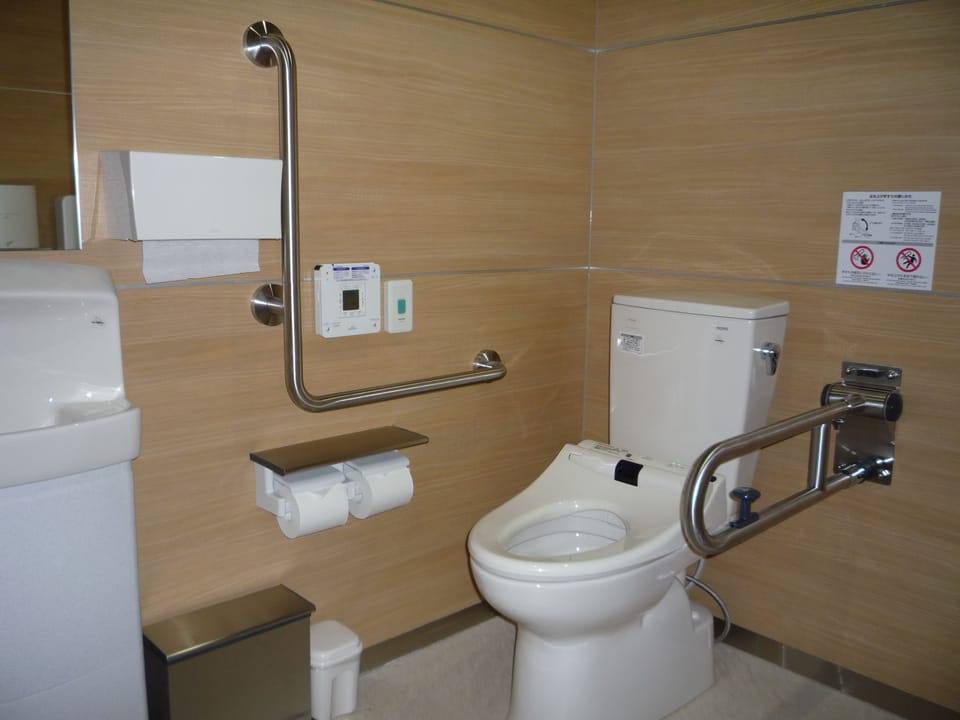 Hair dryer, slippers, bidet, towels