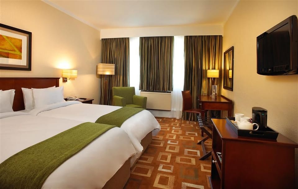 In-room safe, desk, laptop workspace, blackout drapes