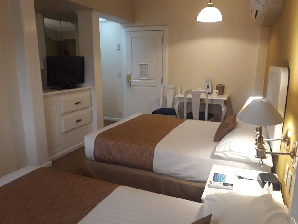 Standard Room, 2 Double Beds | Desk, blackout drapes, iron/ironing board, free WiFi