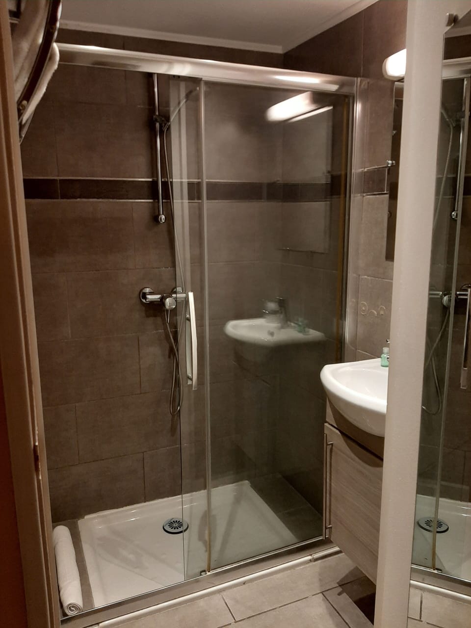 Double Room | Bathroom | Shower, free toiletries, towels