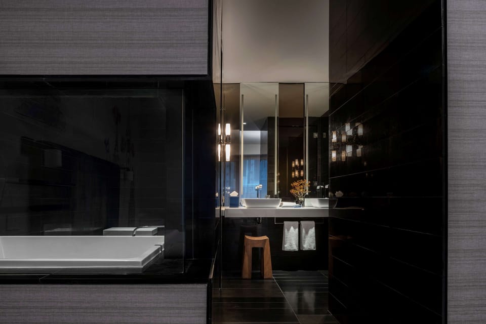Premium Suite (Centric, Large Suite) | Bathroom | Designer toiletries, hair dryer, bathrobes, towels